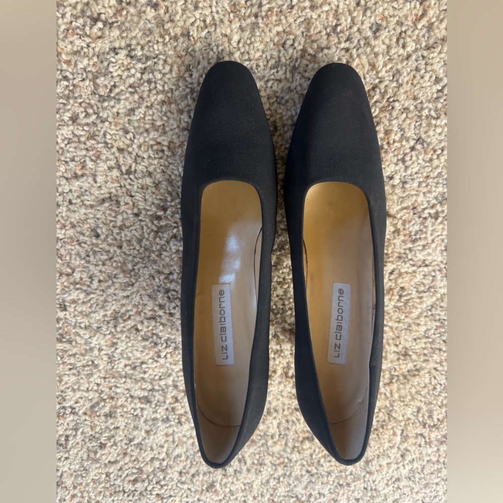 Liz Claiborne Vintage Women's Black Heels Square Toe Sz 7.5 N